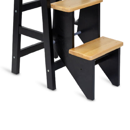 SARI Step Chair H29" (Black/Natural)