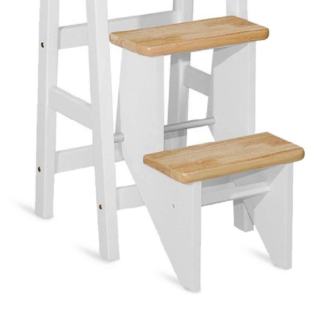 SARI Step Chair H29" (White/Natural)