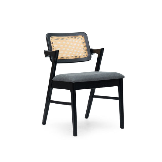 SUZY Rattan Chair (Black/Grey)