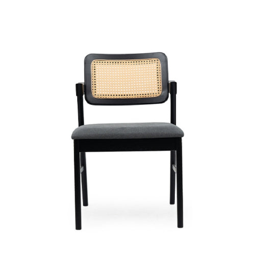 SUZY Rattan Chair (Black/Grey)