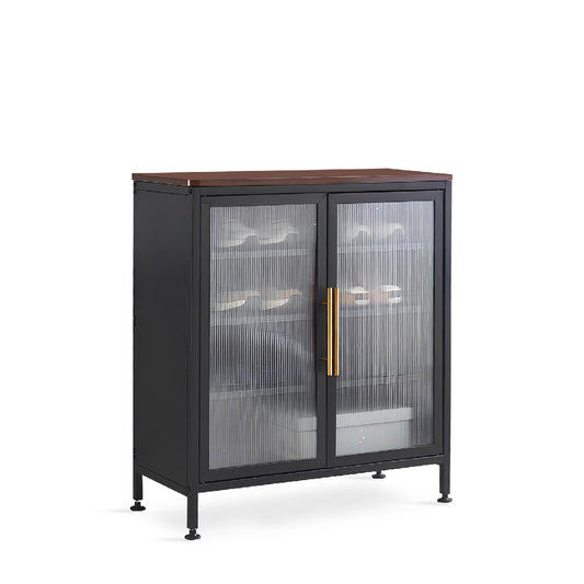 ZANERA 2 Door Shoe Cabinet (Jet Black)