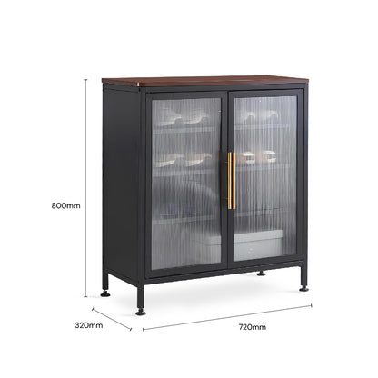 ZANERA 2 Door Shoe Cabinet (Jet Black)