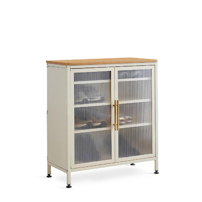 ZANERA 2 Door Shoe Cabinet (White Beige)