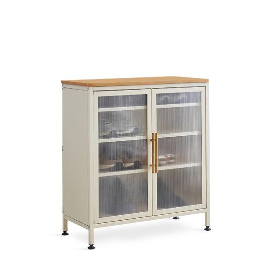 ZANERA 2 Door Shoe Cabinet (White Beige)