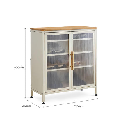 ZANERA 2 Door Shoe Cabinet (White Beige)